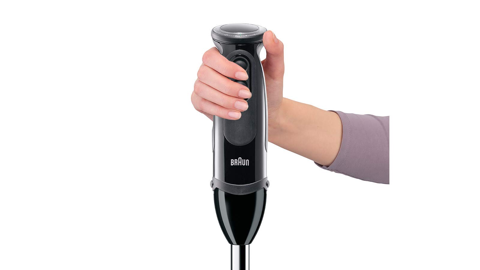 Braun MQ 5277BK Frullatore a immersione – MultiQuick 5 Vario Frullatore ad immersione con base in acciaio inox, 1000 Watt, con set di accessori da 4 pezzi, nero