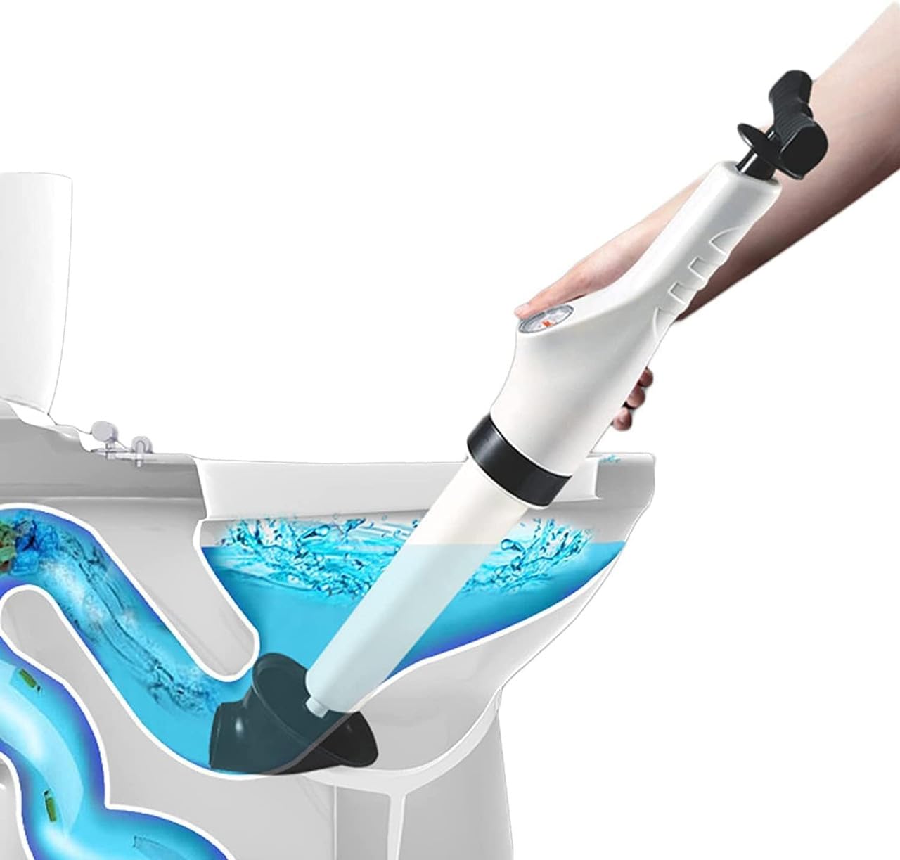 High Pressure Toilet Plunger Air Drain Blaster, Sink & Pipe Clog Remover, Water Suction & Jet Plumbing Tool for Bathroom, Shower, Kitchen Drain Cleaning(1Pcs)-image-43