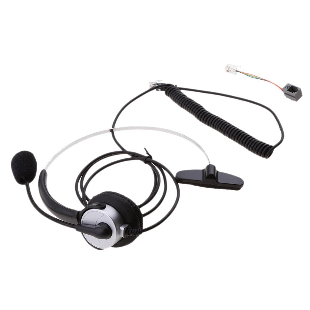 MYADDICTION RJ11 Handsfree Call Center Corded Telephone Monaural Headset Silver | Home Telephones & Accessories | Telephone Headsets | consumerelectronics