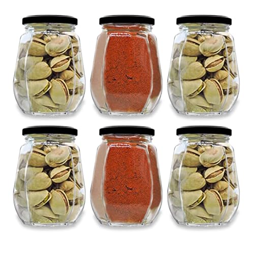Image of Glass Jar with Air Tight Metal Lid I Kitchen Storage Jars for Spices, Coffee, Sugar & Dry Fruits I Grocery Storage Container I Kitchen Pantry Organiser Jar (CROWN SHAPE GLASS JAR - 750 ML - PACK OF 2)