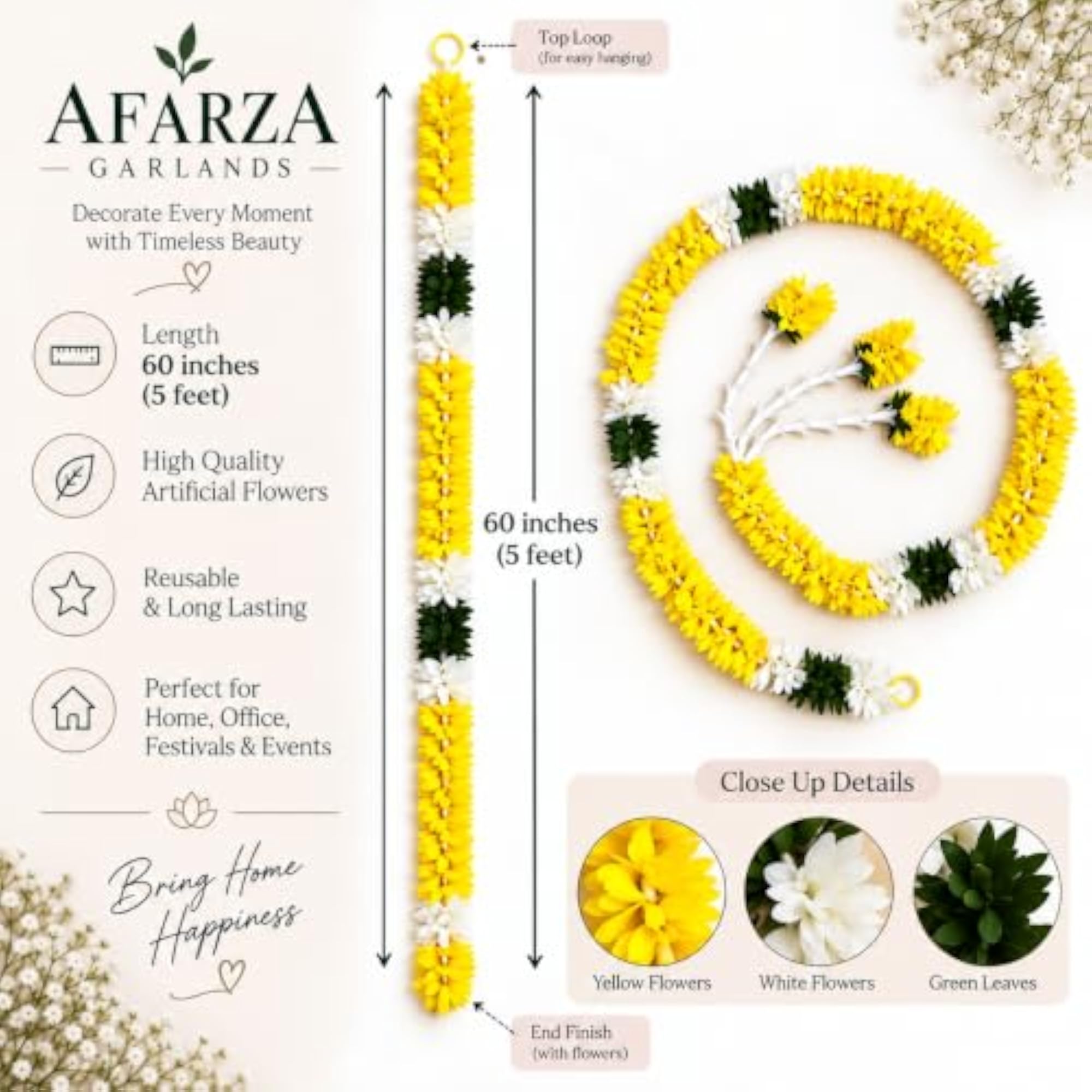 Artificial Flower Garland Toran for Home Decoration