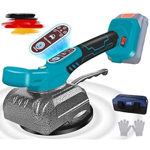 VKE Tegels trilapparaat, compatibel met 18 V accu, tegeltrilmachine, accu 100 kg adsorptie, tegeltrilmachine met 5 snelheden, 0-300 Hz/s, tegelvibrator met opbergtas (zonder accu)
