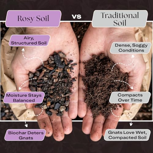 Image of Rosy Soil Orchid Potting Mix, 4 Quarts | Peat-Free Orchid Soil for Repotting, Phalaenopsis, Cattleya, Dendrobium, Biochar & Mycorrhizae Blend for Indoor Gardening
