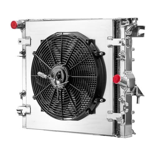 Cubauto 3 Row Radiator For 2007-2018 Jeep Wrangler JK V6 3.6L 3.8L 2008 2009 2010 2011 2012 2013 2014 2015 2016 2017 Aluminum Radiators Shroud Fan