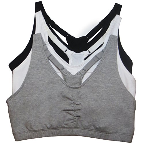 Fruit of the Loom Women's Adjustable Shirred Front Racerback Sports Bra Multi Packs!3