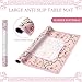 Sonwyoung Chinoiserie Mahjong Mat with 1 Carrying Bag 31.5 x 31.5 Pink and White Rubber Anti Slip and Noise Reduction Multi Purpose Game Table Cover for Mahjong, Card, Board Tile Games