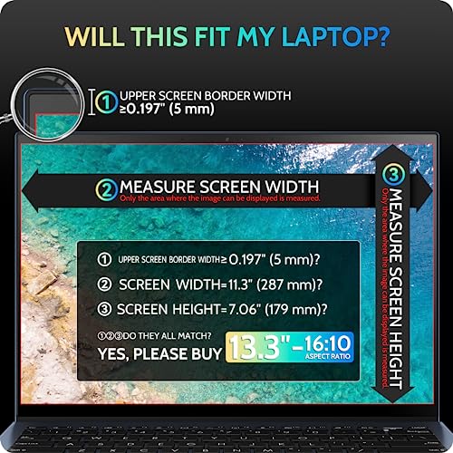 Image of Peslv Magnetic Laptop Privacy Screen 13.4 & 13.3 inch for 16:10 Computer Monitor, 13 inch Removable Anti Glare Protector Blue Light Filter Shield Compatible with Lenovo Hp Dell Acer Asus Thinkpad Envy Xps