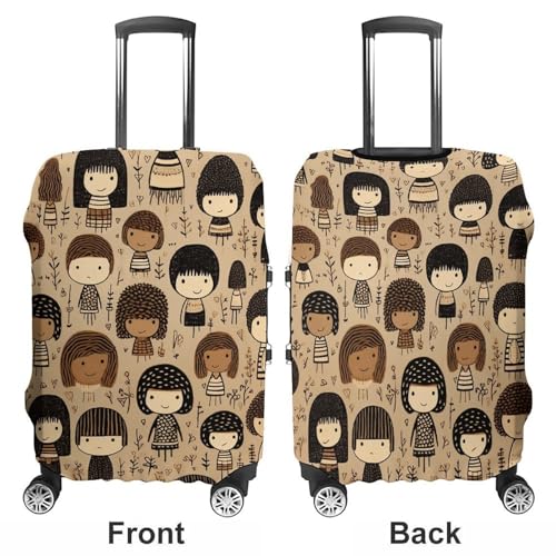 Travel Luggage Cover Suitcase Cover Suitcase Protector Many Girl Characters Luggage Covers Washable Baggage Cover Elastic Anti-Scratch Suitcase Case Protector for Adult Personalized Suitcase Covers3