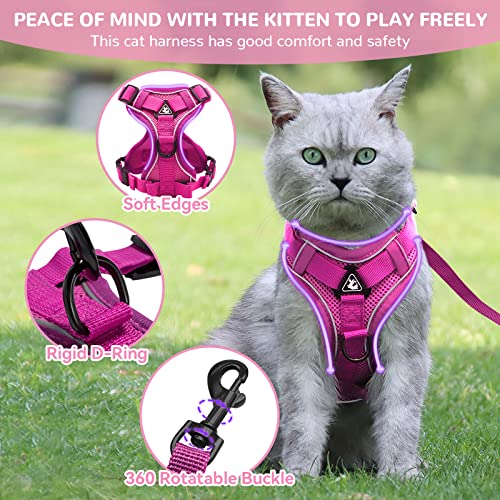 Cat Harness and Lead Set, Adjustable Kitten Harness and Lead Set including Reflective Strips Escape-Proof - Image 3