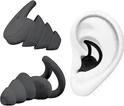 Abafador de Ruídos até 33db Redutor de Som Protetor Auditivo Auricular Tampão Sonoro Confortável Reutilizável Ideal para Dormir Estudar Natação (Preto, Tamanho único)