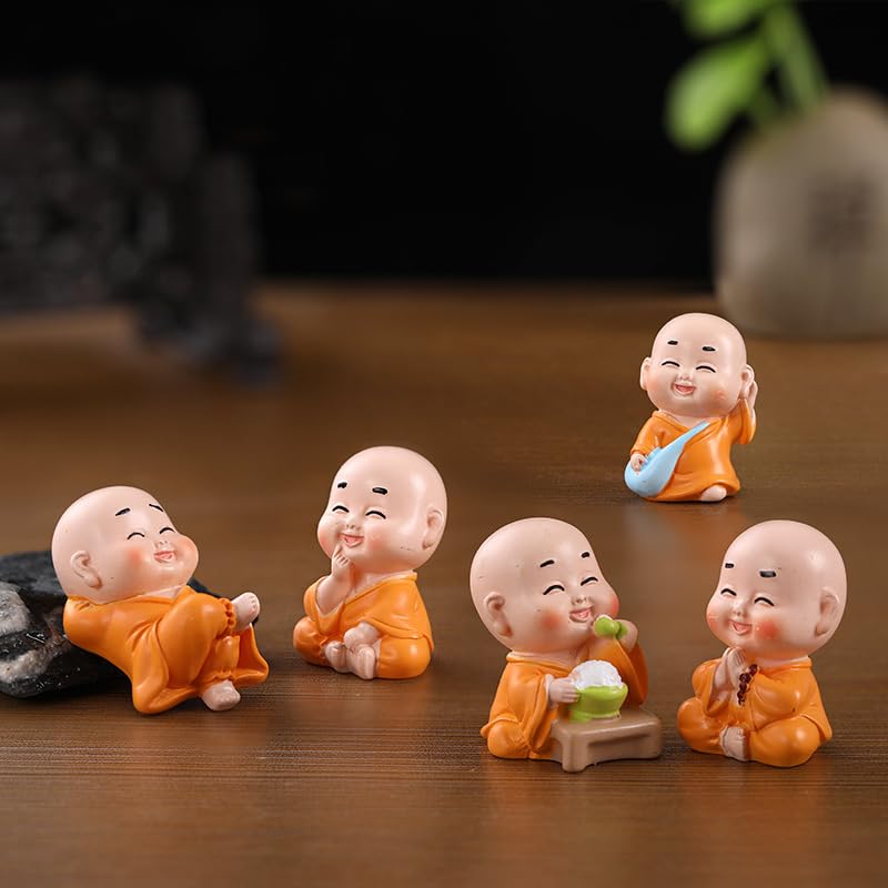 7 Figuras Miniatura Buda 1 pulgada Figuras de Monje para Decoración miniatura 5