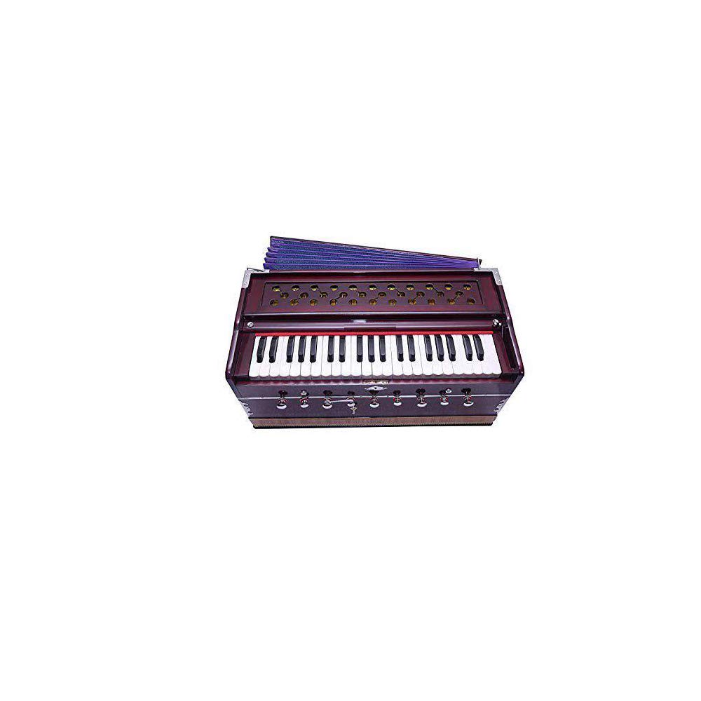 Harmonium 9 Stopper 2 Stimmzungen-Koppler-Funktion, 7-fach Faltenbalg, 42 Tasten, abgestimmt - 440 Hz, geeignet für Yoga, Bhajan, Kirtan, Shruti, Mantra
