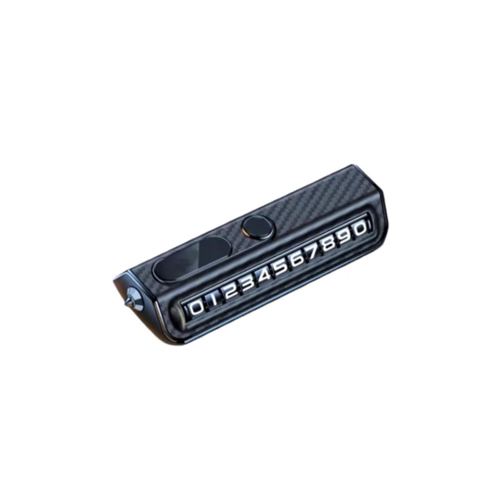 Temporary Parking Mobile Phone Number Plate Ornament, Car Moving License, in-Car Window Breaker, Holder for Car(Black)