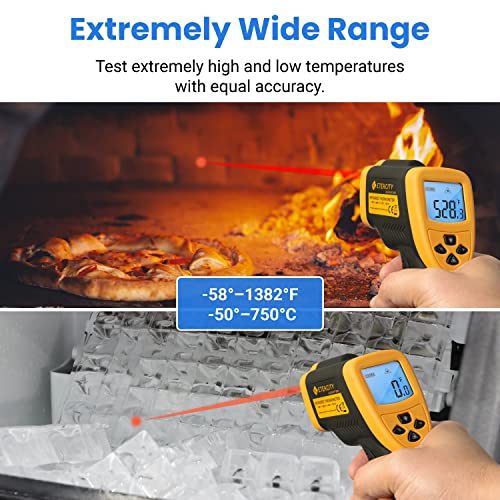 Etekcity Lasergrip 800 Temperature Gun-58℉ To 1382℉ With 16:1 Dts Ratio, High Laser Temp Ir Tool For Cooking, Grill, Pizza Oven, Griddle, Engine, Hvac, Not For Human, Yellow #TOP5