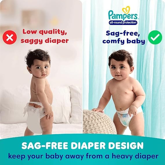 Image of Pampers All Round Protection Pant Style Baby Diapers, Large (L), 48 Count + 10 FREE Diapers Inside Total Count 58, 9-14kg, Anti Rash Blanket, 360 Lotion with Aloe Vera Diapers,New Extraa Lotion with Aloe