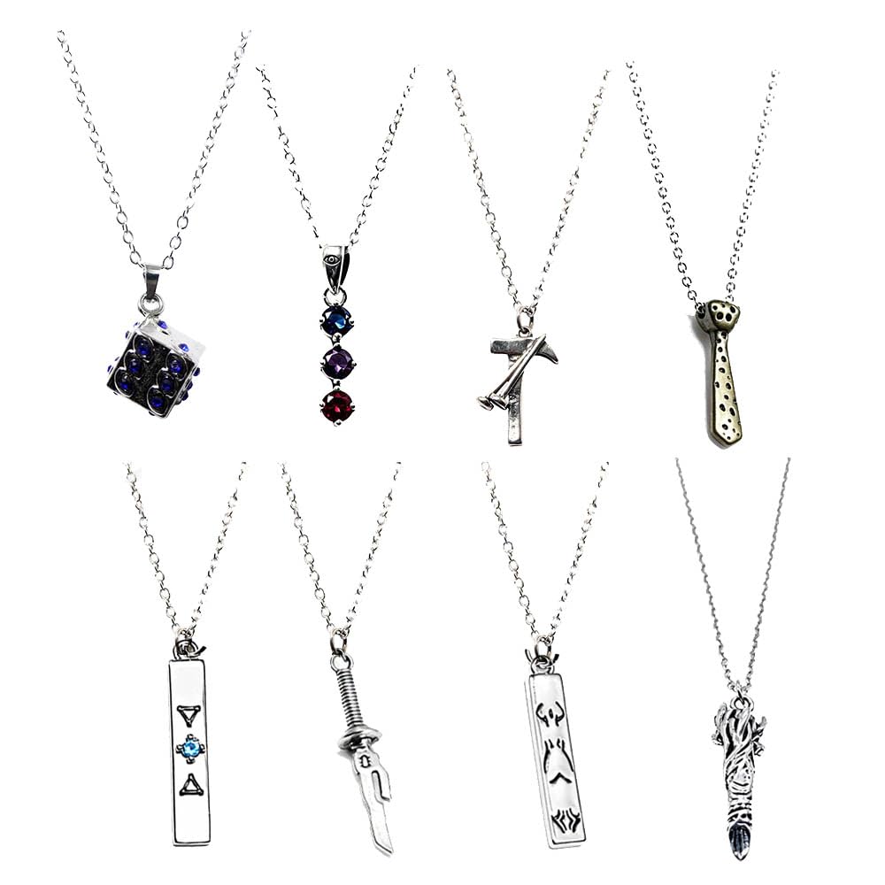 8 Collana GojoSatorus, Argento Elegante Ciondolo Necklace, GojoSatorus Figure Cosplay Accessori Gioielli