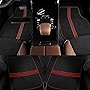COLINOO 4-Piece Deluxe Carpet-Floor Mat Set Waterproof Universal Fit Car Floor Mats Protection with Rubber Lining, Suitable for All Vehicles Red