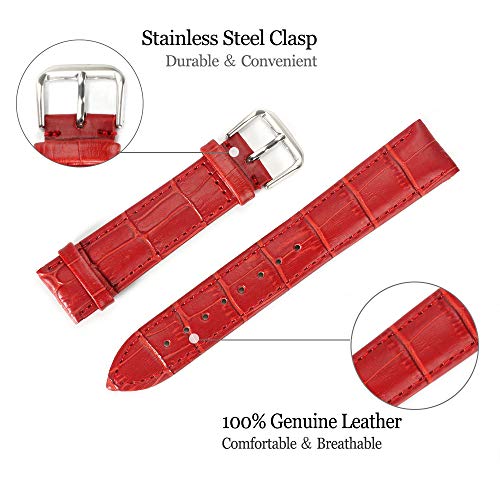 18 mm orologio in pelle rossa sostituzione banda