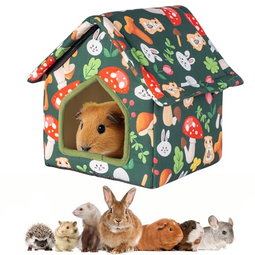 Yigerlee Guinea Pig Hideout, Foldable Guinea Pig House with Non-Slip