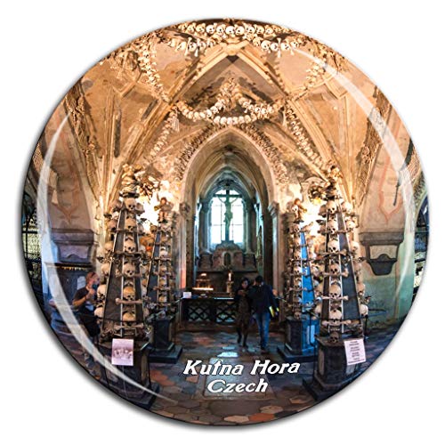 Imán de nevera de cristal 3D Sedlec Ossuary Kutna Hora miniatura 1