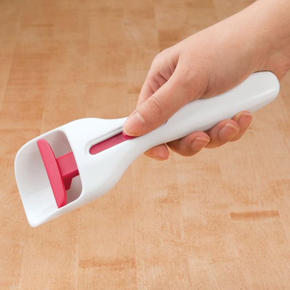 Cuchara para magdalenas, botón deslizante, cuchara dispensadora de pasteles, espátula de pastelería, herramienta para hornear en el hogar para cupcakes, bolas de helado, galletas (blanco) 6