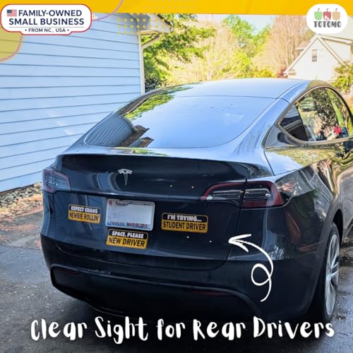 Image of Student Driver Magnet for Car Magnetic Reflective Vehicle Safety Sign for New Rookie Learner Drivers Removable Bumper Sticker Please Be Patient (3 Magnet Set)