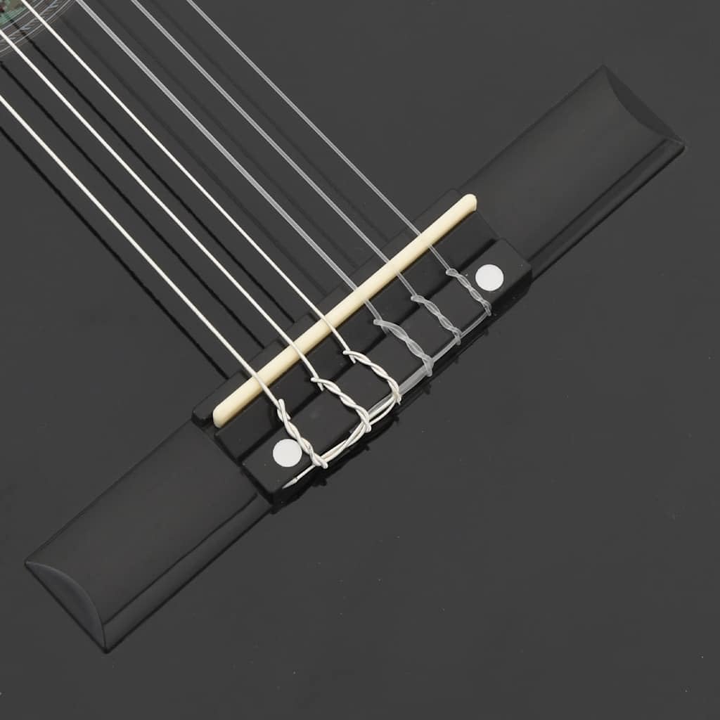 Westerngitarre Cutaway mit 4-Band-EQ Schwarz aus Lindenholz für Einsteiger und Kinder, inklusive Zubehör, Gurt, Plektrum, Stimmgerät, Tasche, ideal für Hobby und Unterricht