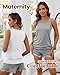 Ficerd 4 Pack Women's Nursing Tank Tops Sleeveless Breastfeeding Maternity Shirts Double Layer Pregnancy Clothes(Khaki, White, Light Gray, Black,XX-Large)