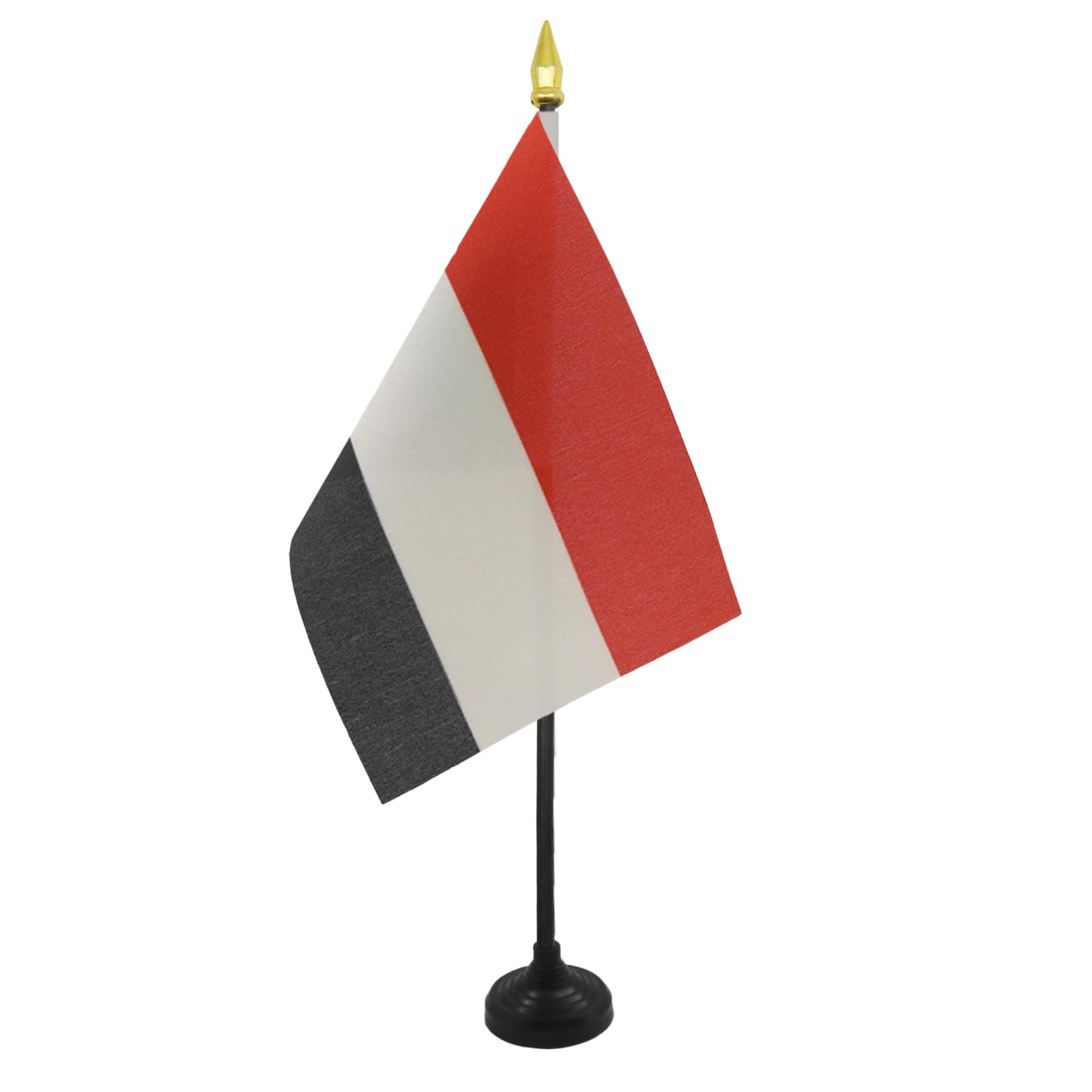 AZ FLAG - Sudan Table Flag 4'' x 6'' - Sudanese Mini Desk Flag 100% Polyester 15 x 10 cm - Office Mini Banner with 10'' Pole - Golden Spear