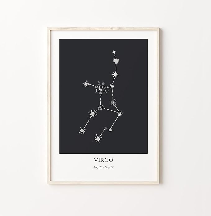 lalelaa Virgo Zodiac Print Constellation Star Sign Modern Geometric Poster Astrology Instant