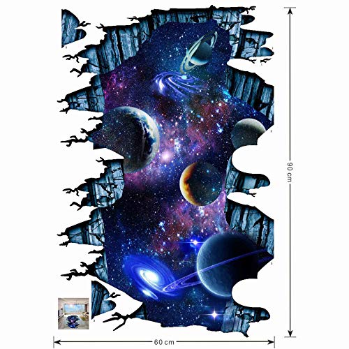 Quanhaigou Galaxy Wall Sticker,Outer Space Removable Floor Decals,Art Magic 3D Milky Way Home Decor Kids Children Bedroom #TOP2
