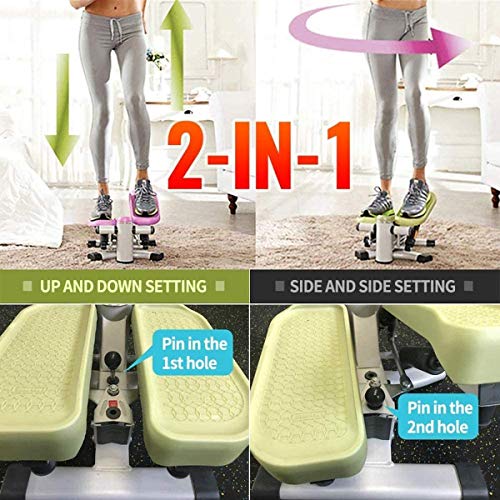 MFYHMY Fitness Stepper Antideslizante para Principiantes y Profesionales 2 en 1 Escalera portátil Stepper Cintura Fitness Twister Step Machine con Monitor LCD - Imagen 3