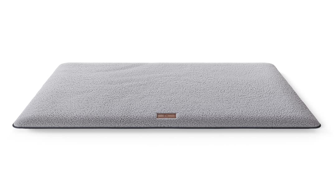 Knuffelwuff Tapis Douillet pour Chien, Calliope, en Peluche, 100 x 70 cm, Gris, Coussin pour Chiens de Grande, Moyenne et Petite Taille, pour la Maison, la Voiture, Le Camping-Car, la Caravane