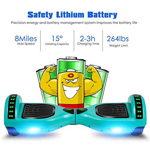 Image of LIEAGLE Hoverboard, 6.5 inch Self Balancing Scooter Hover Board with Bluetooth Wheels LED Lights for Kids Adults
