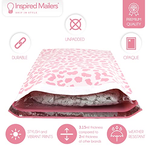 Image of Inspired Mailers - Poly Mailers 14.5x19-50 Pack - Rose Gold Cheetah Deluxe - Package Envelopes - Large Mailers Poly Bags - Cute Packaging Bags - Poly Mailers 14.5 x 19