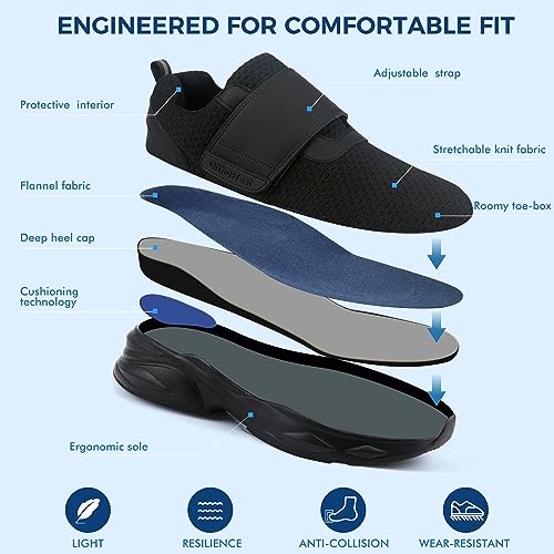 Ortho+rest Men Diabetic Walking Shoes Edema Shoes for Swollen Feet Arch Support Orthopedic Sneakers4