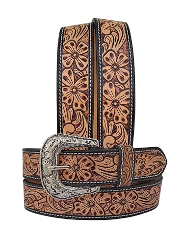 Western Genuine Leather Tooled Belt with Hand Painted Design 30IS006