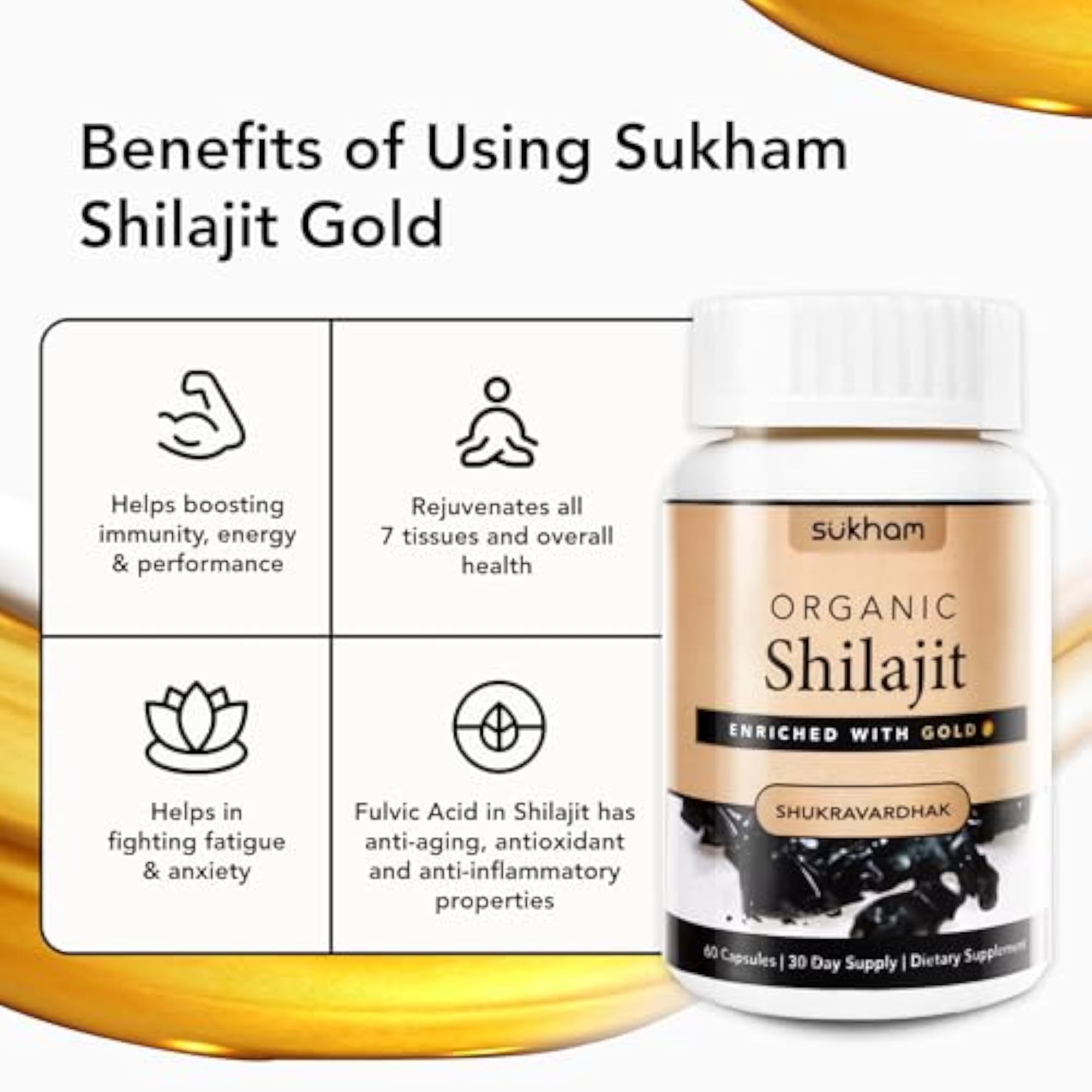 SUKHAM Himalayan Shilajit Capsule for Strength & Wellness