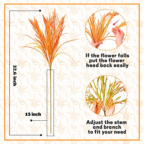 Jiftok Fake Plants Outdoor, 12Pcs Artificial Plants Barley Grass, Uv Resistant Faux Plastic Plant Shrubs Greenery Shrubs For Hanging Planters Window Box Front Porch Indoor Outside Decorations #TOP5