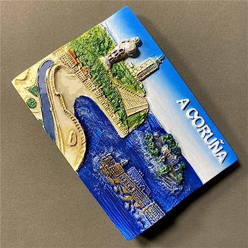 Imán de nevera decorativo A Coruña 7.7x5.4 cm miniatura 3