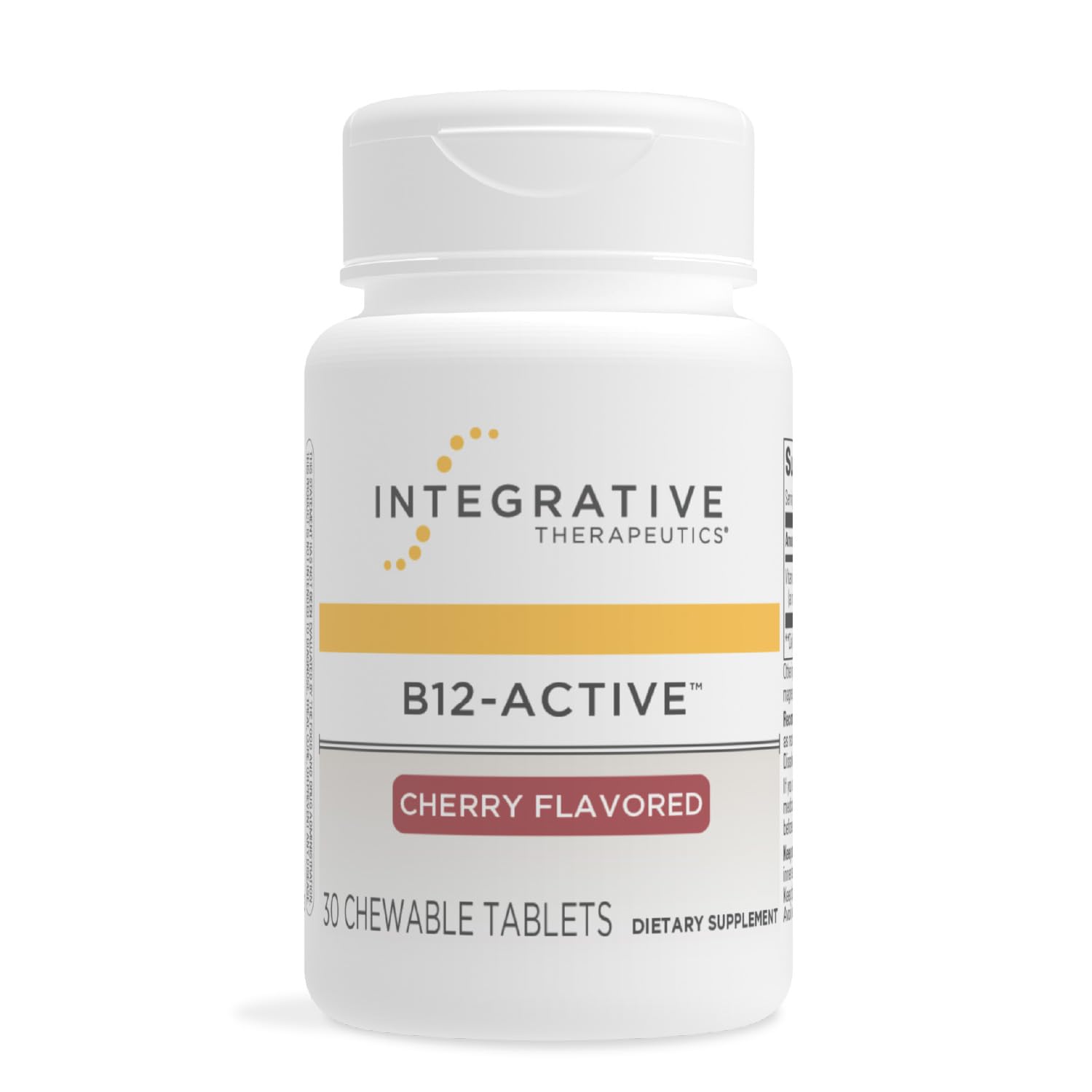 Integrative Therapeutics B12-Active - B12 Supplement for Nerve Function Support* - Chewable Support - Dairy, Soy & Gluten-Free - Cherry Flavored, 30 Chewable Tablets (30 Servings)