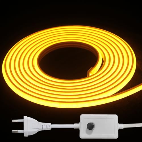 STHomedeco Ruban LED COB 220V Flexible, Bandeau LED avec Gradateur, Étanche IP65, Bande Lumineuse LED pour Décoration Chambre, Cuisine, Jardin, Plafond...