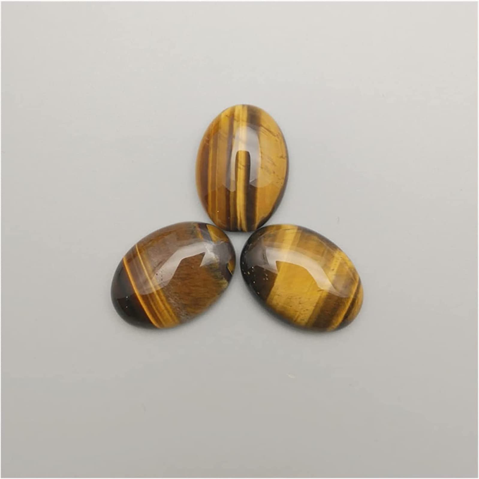 FUDGIO Kamień naturalny, kaboszon, 25 x 18 mm, naturalny kamień, tygrysie oko, koraliki do produkcji biżuterii, kaboszon, modne akcesoria do pierścionków, 20 szt