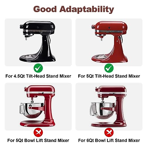 Image of GVODE Glass Kitchen Aid Mixing Bowl, 4.5-5 Quart Tilt-Head for Kitchen Aid Glass Mixer Bowl, Pour Spout & Measurement Markings, Dishwasher Safe