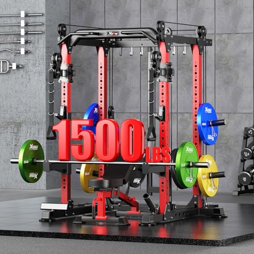 Image of Power Rack Power Cage Multi-Function Squat Rack with Cable Crossover System Selectable More Training Attachment Power Rack for Garage & Home Gym