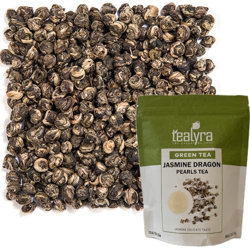 Tealyra - Imperial Jasmine Dragon Pearls - 8-Ounce - Green Tea Loose Leaf - Premium Jasmine Green Tea with Pleasant Aroma - 220 Gram