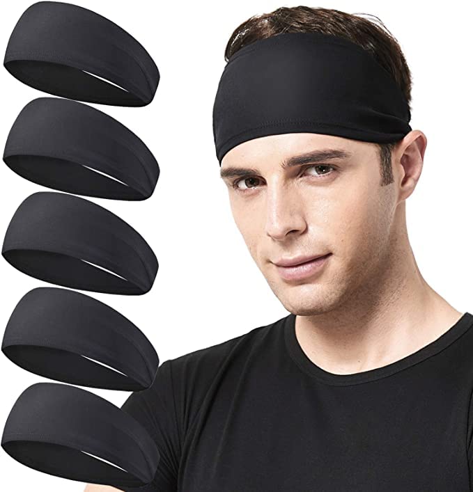 BISMAADH Running Headband for Men Non Slip Workout Sweatbands Adjustable Sports Moisture Wicking Workout Headbands-picture-46