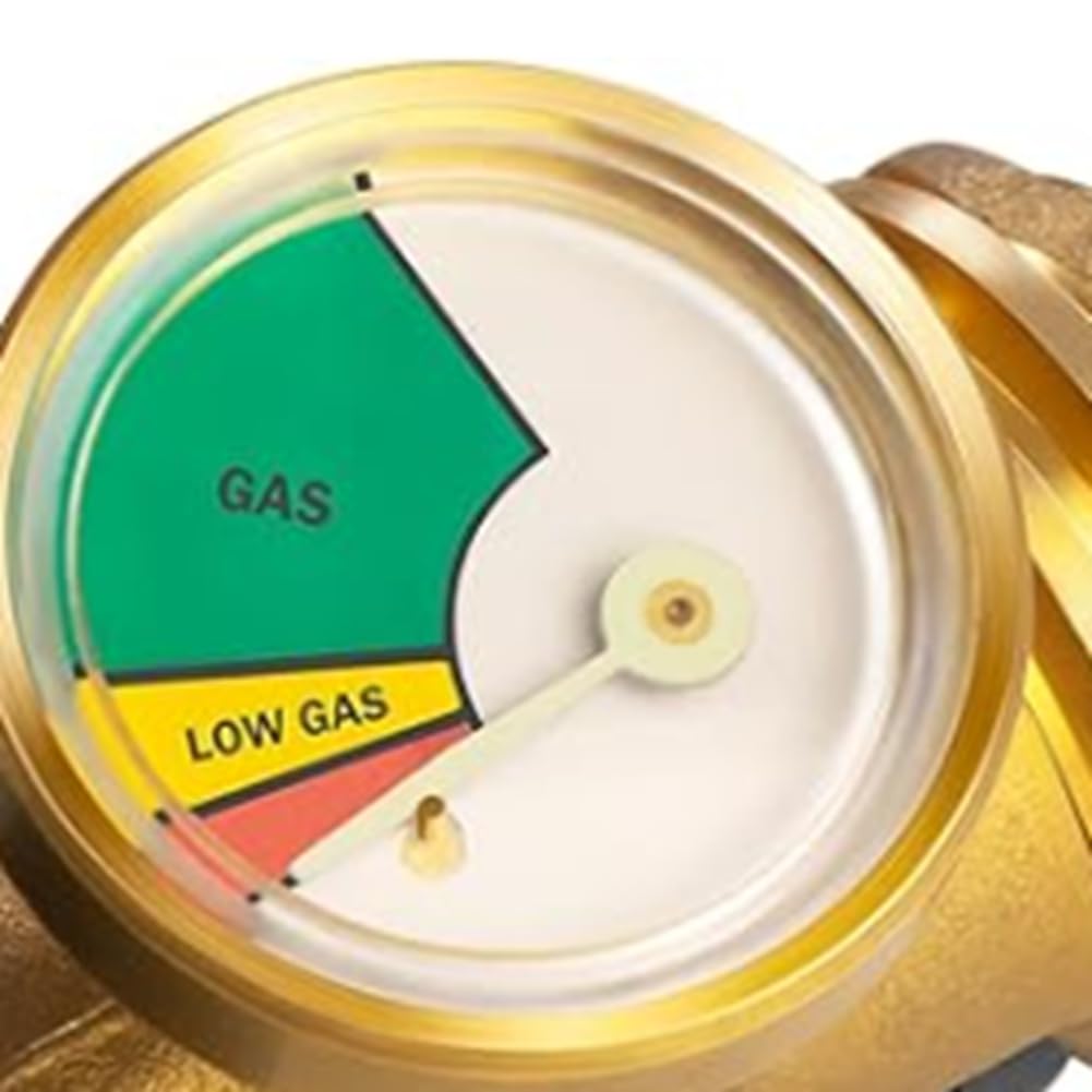 melairo Indicateur de Niveau de Jauge de Réservoir de Propane, Détecteur de Fuite, Manomètre de Gaz pour Camping-Car, avec Buse Minière de Connexion de Type 1