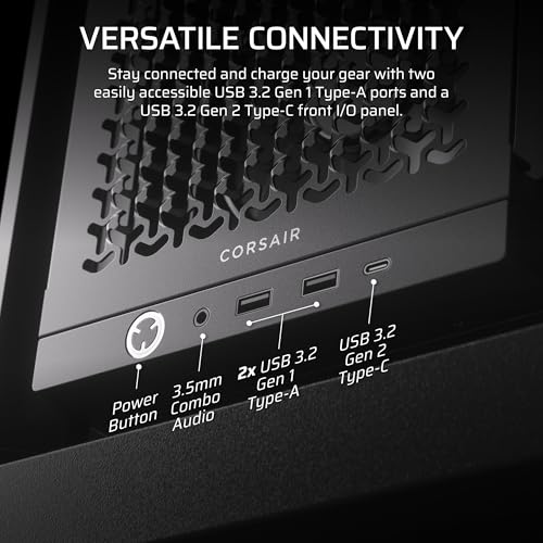 CORSAIR 4000D RS Frame Modular High Airflow Mid-Tower PC Case – 3X RS Fans – InfiniRail Mounting System – Fits Multiple 360mm Radiators – Reverse Connector Motherboard Compatible – Black - image 8