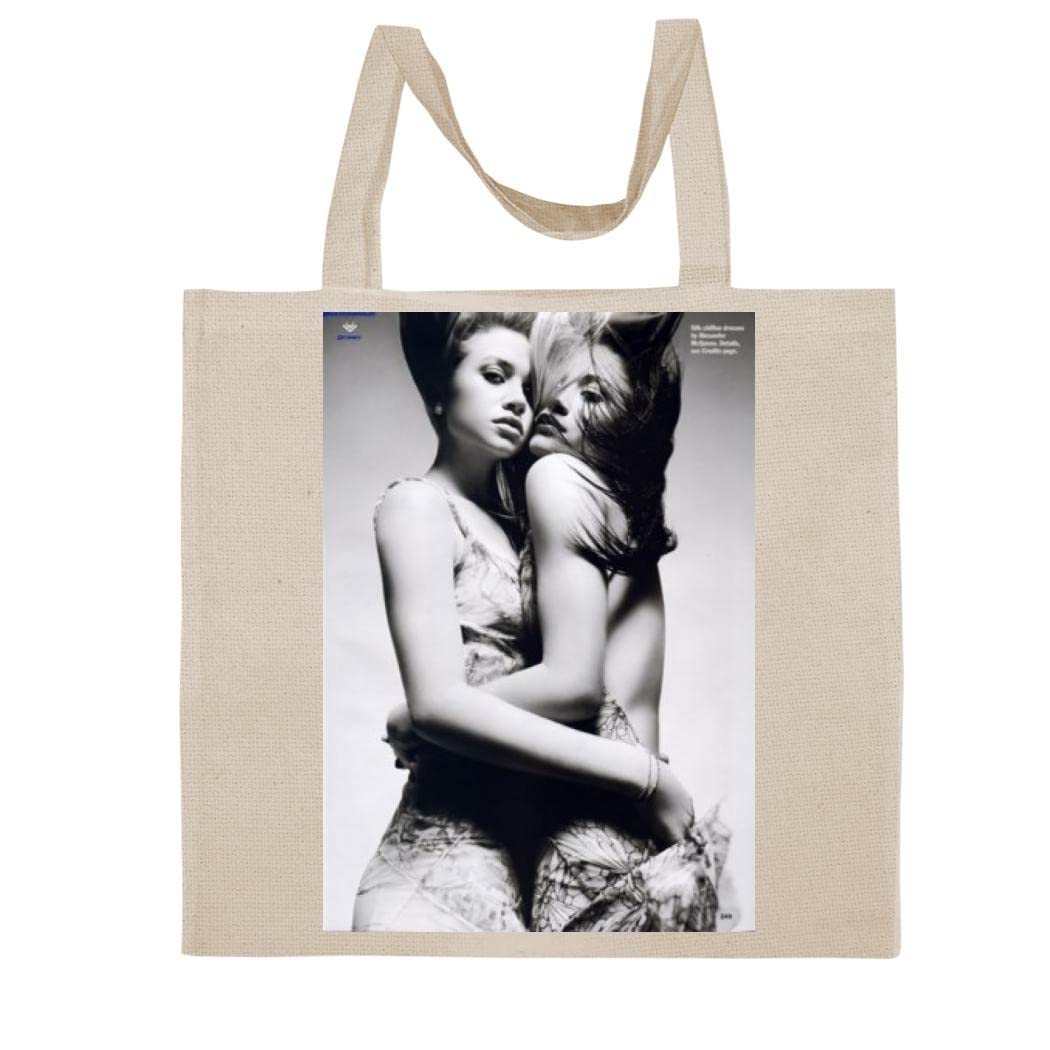 FC Carino Olsen Twins - A Nice Graphic Cotton Canvas Tote Bag FCA #FCAG20291, Natural, 15X16